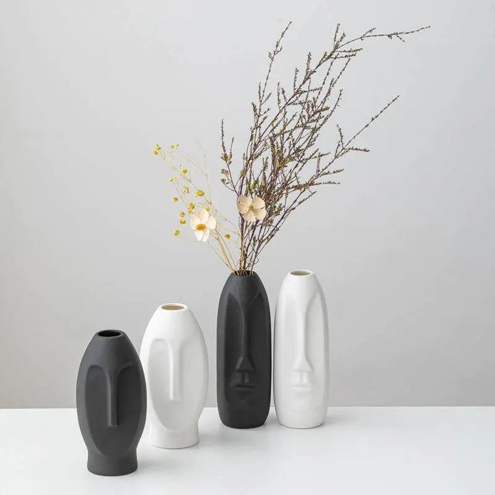 Innovative Lengthy Face Ceramic Vase - Stem & Sill