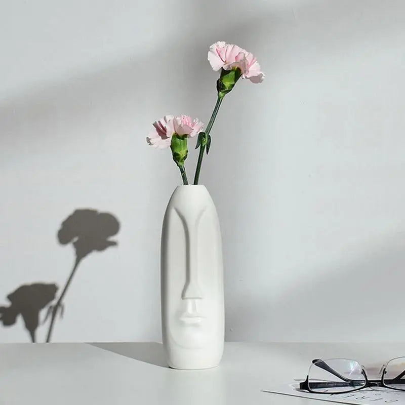 Innovative Lengthy Face Ceramic Vase - Stem & Sill