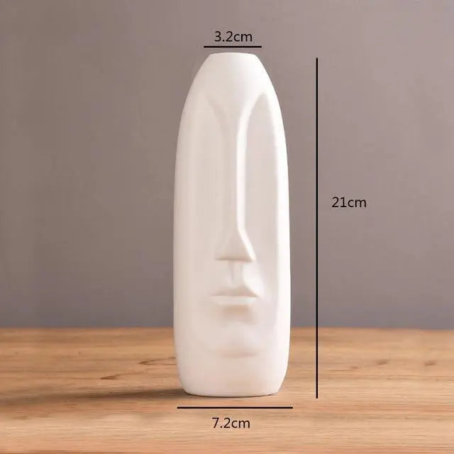 Innovative Lengthy Face Ceramic Vase - Stem & Sill