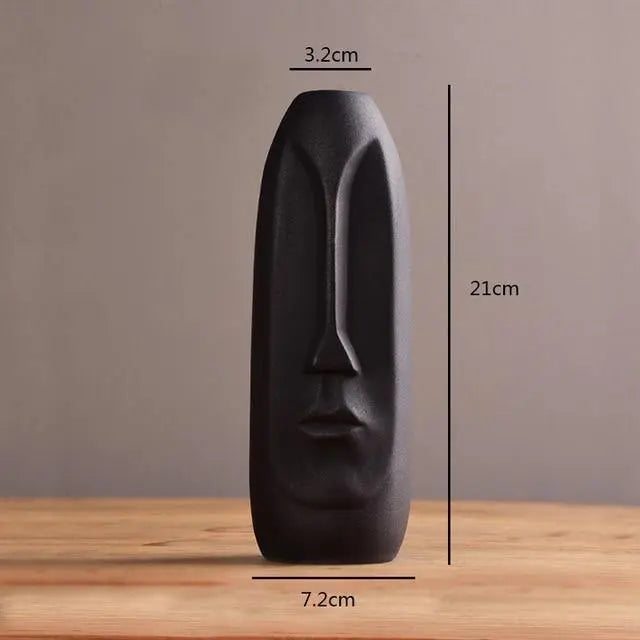 Innovative Lengthy Face Ceramic Vase - Stem & Sill