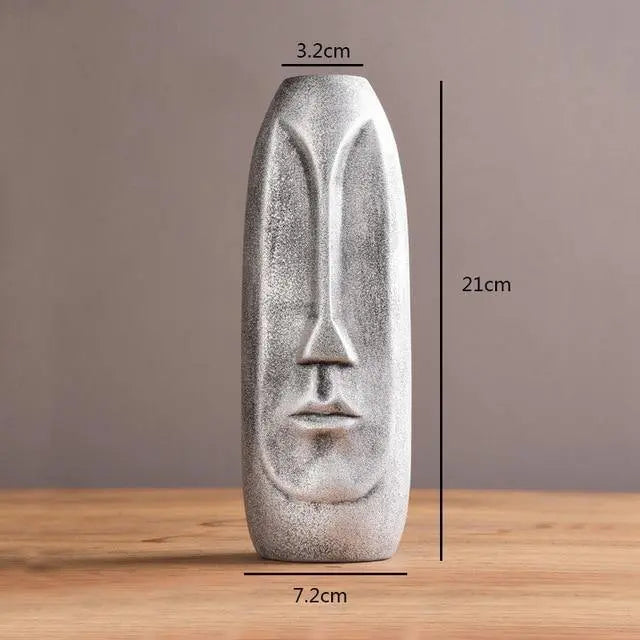 Innovative Lengthy Face Ceramic Vase - Stem & Sill