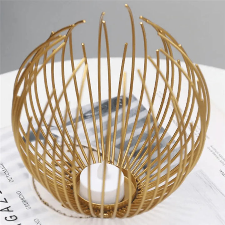  Maxwell Basket Candle Holder Gold-Black - Stem & Sill