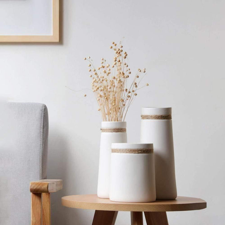 White Ceramic Matte Vase - Stem & Sill