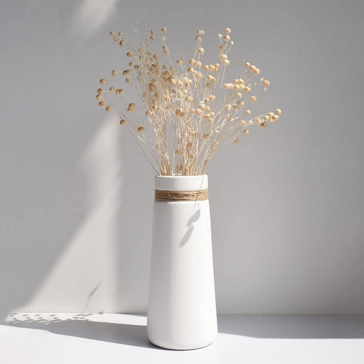 White Ceramic Matte Vase - Stem & Sill