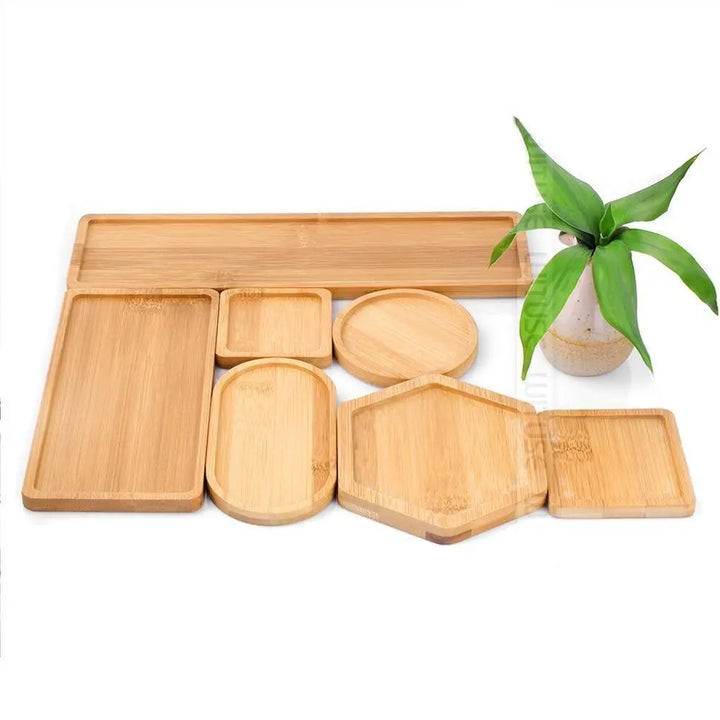 Organic Bamboo Planter Saucer Trays - Stem & Sill