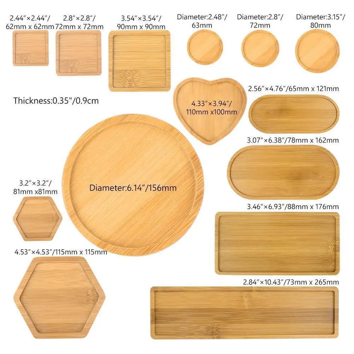 Organic Bamboo Planter Saucer Trays - Stem & Sill