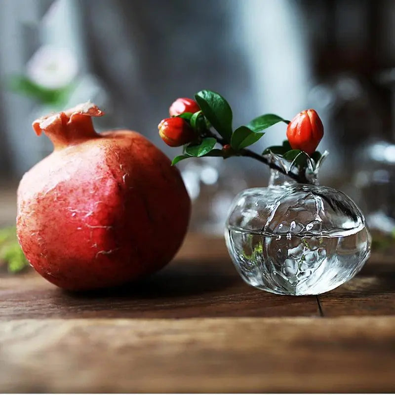 Pomegranate Glass water growth Vase - Stem & Sill