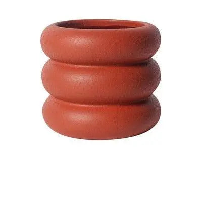  Round Rolls Ceramic Plant Planter White / Small-White / Medium-White / Large-Yellow / Small-Yellow / Medium-Yellow / Large-ForestGreen / Small-ForestGreen / Medium-ForestGreen / Large-SteelBlue / Small - Stem & Sill