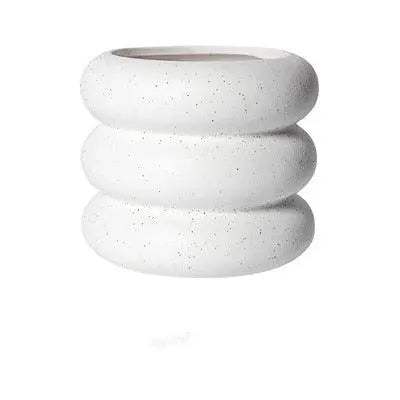  Round Rolls Ceramic Plant Planter White / Small-White / Medium-White / Large-Yellow / Small-Yellow / Medium-Yellow / Large-ForestGreen / Small-ForestGreen / Medium-ForestGreen / Large-SteelBlue / Small - Stem & Sill