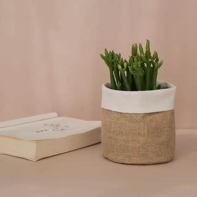 Rustic Fabric Planter Basket - Stem & Sill