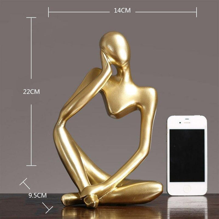 Abstract Thinker Figurine Statue Gold - Stem & Sill