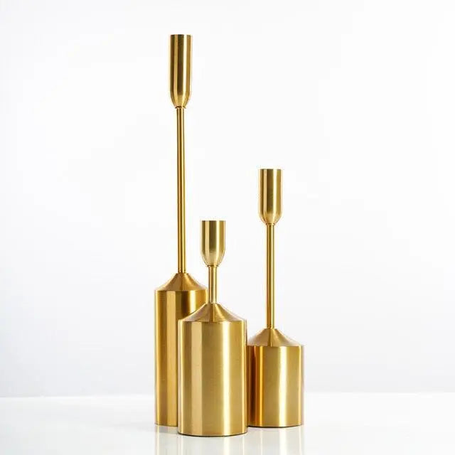 Trendy Gold Pillar Candle Holders - Stem & Sill