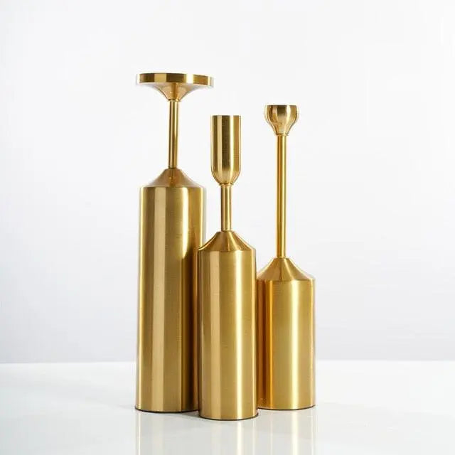 Trendy Gold Pillar Candle Holders - Stem & Sill