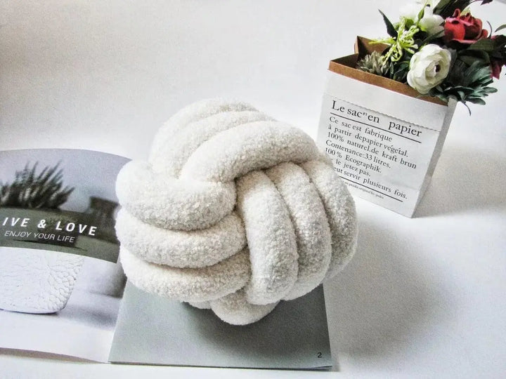 Triple Knot Cotton Fleece Pillow - Stem & Sill