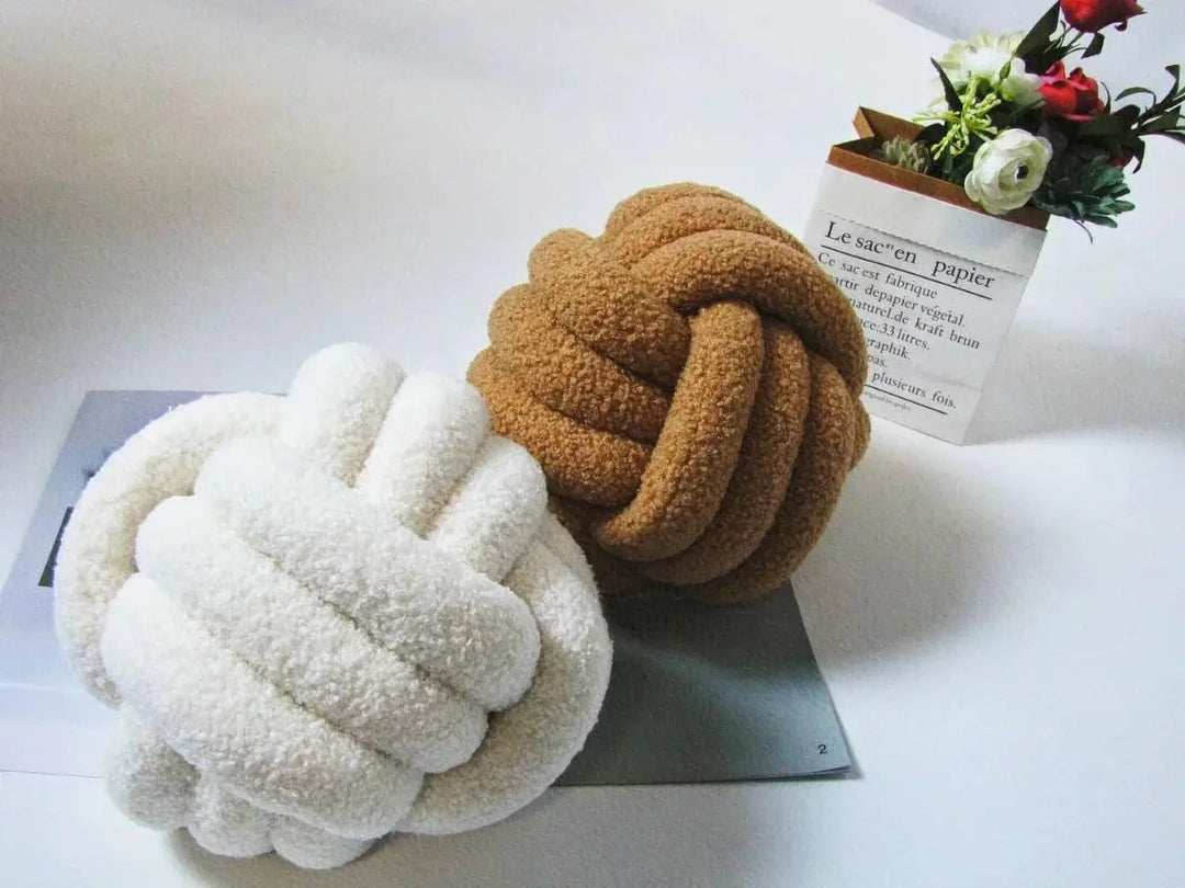 Triple Knot Cotton Fleece Pillow - Stem & Sill