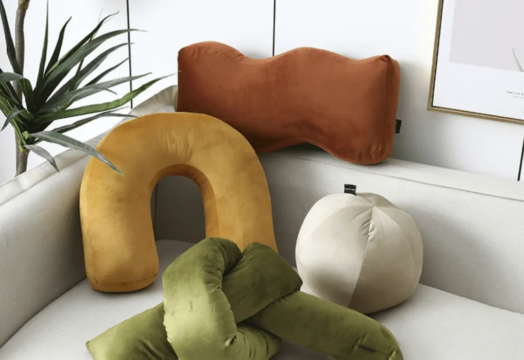 Velvety Retro Shapes Pillow - Stem & Sill