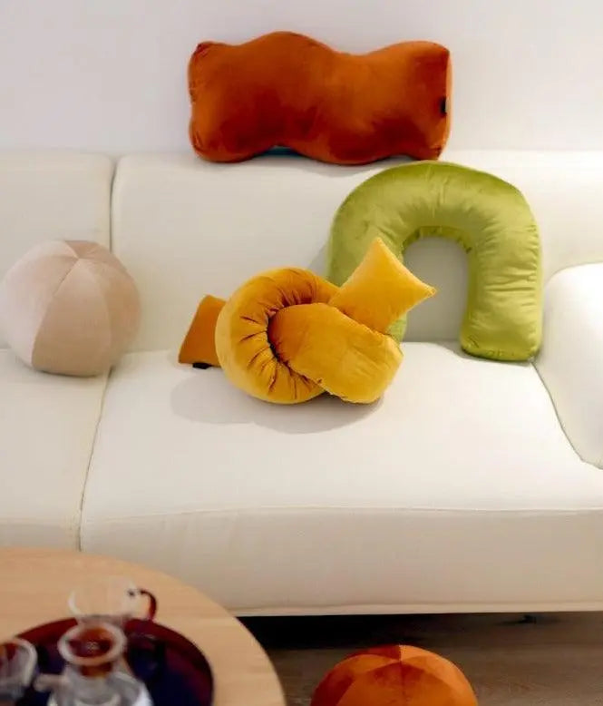 Velvety Retro Shapes Pillow - Stem & Sill