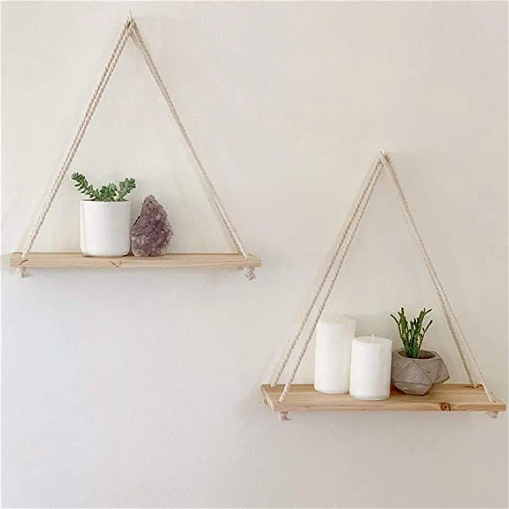 Wooden Rope Swing Wall-Mounted Shelf - Stem & Sill