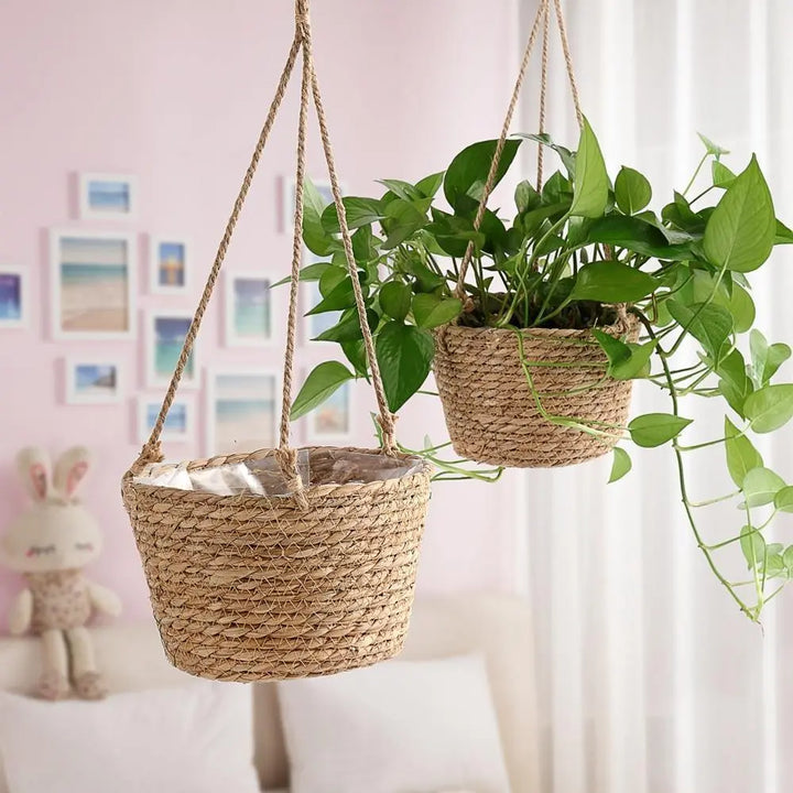 Woven Jute Rope Hanging Planter Basket - Stem & Sill