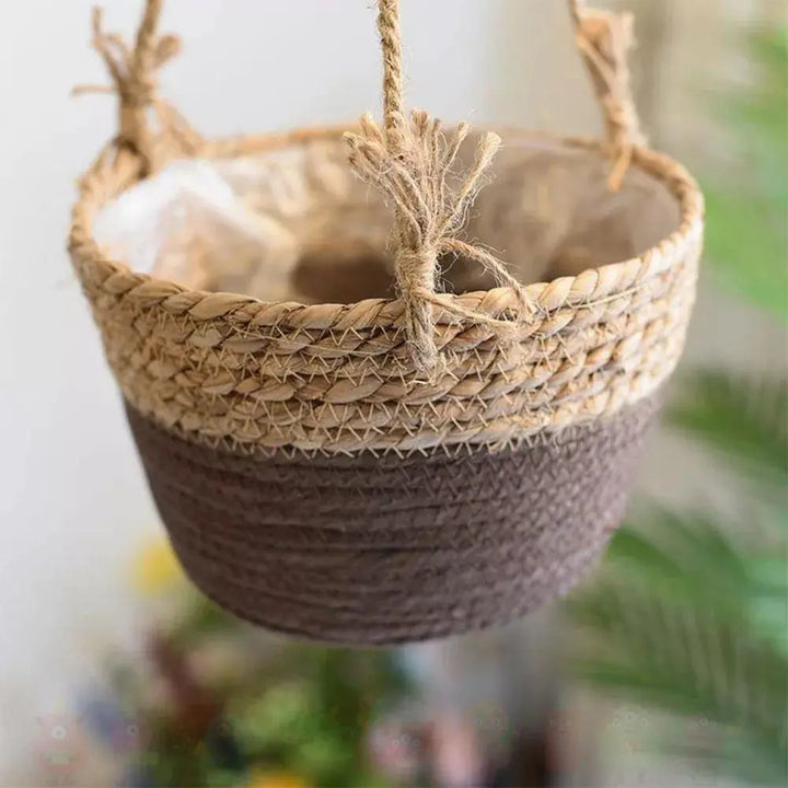 Woven Jute Rope Hanging Planter Basket - Stem & Sill