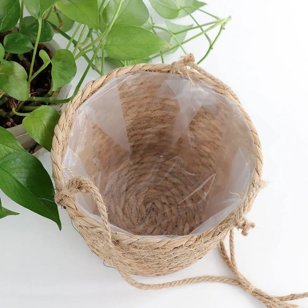 Woven Jute Rope Hanging Planter Basket - Stem & Sill