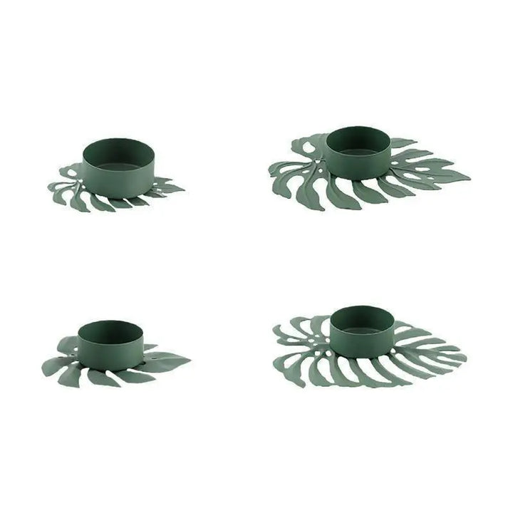 Wrought Iron Monstera Leaf Tealight Candle Holders - Stem & Sill