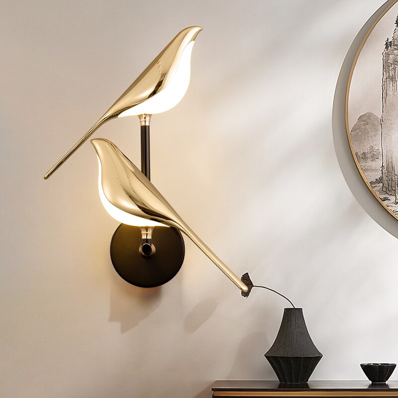  Chirpy LED Bird Wall Lamp Solo Bird wall lamp-Double Bird wall lamps - Stem & Sill