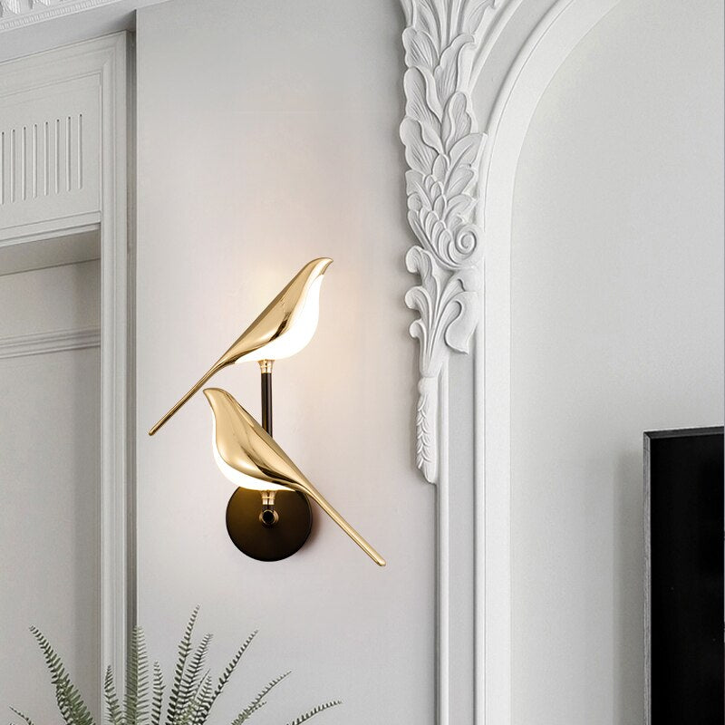  Chirpy LED Bird Wall Lamp Solo Bird wall lamp-Double Bird wall lamps - Stem & Sill