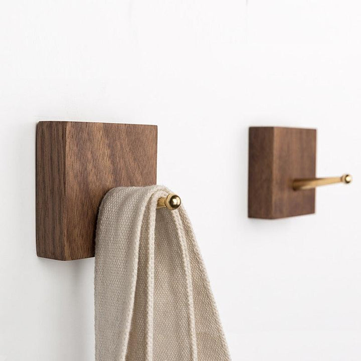  Brass Wall Hanger Hook Walnut Sienna-Beech Wheat - Stem & Sill