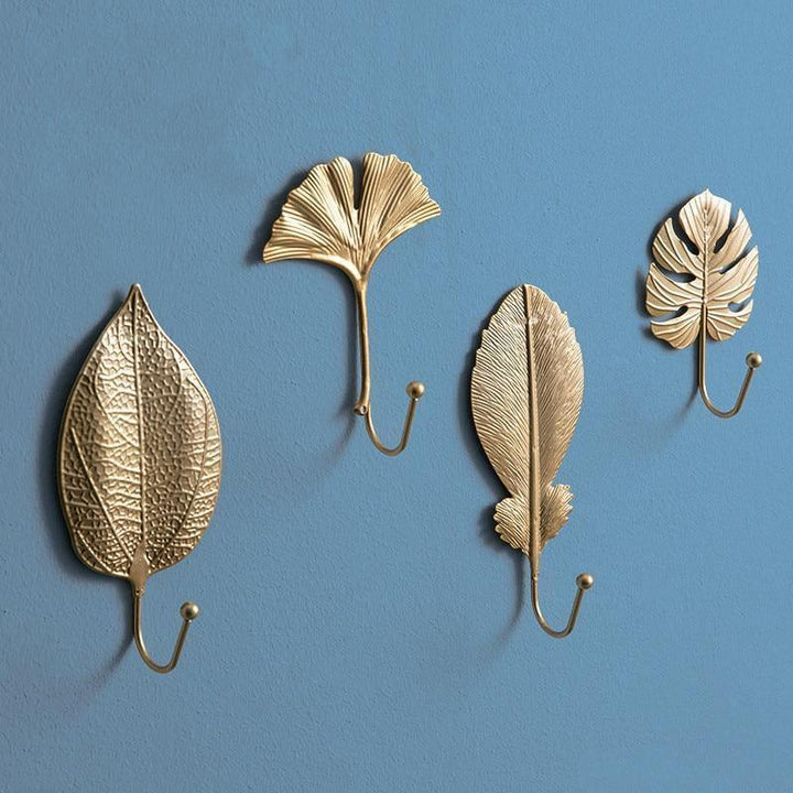  Nature's Leaves Metal Wall Hooks Gold / Willow-Gold / Magnolia-Gold / Alder-Gold / Ginkgo-Gold / Palm-Gold / Saratoga-PowderBlue / Willow-PowderBlue / Magnolia-PowderBlue / Alder-PowderBlue / Ginkgo - Stem & Sill