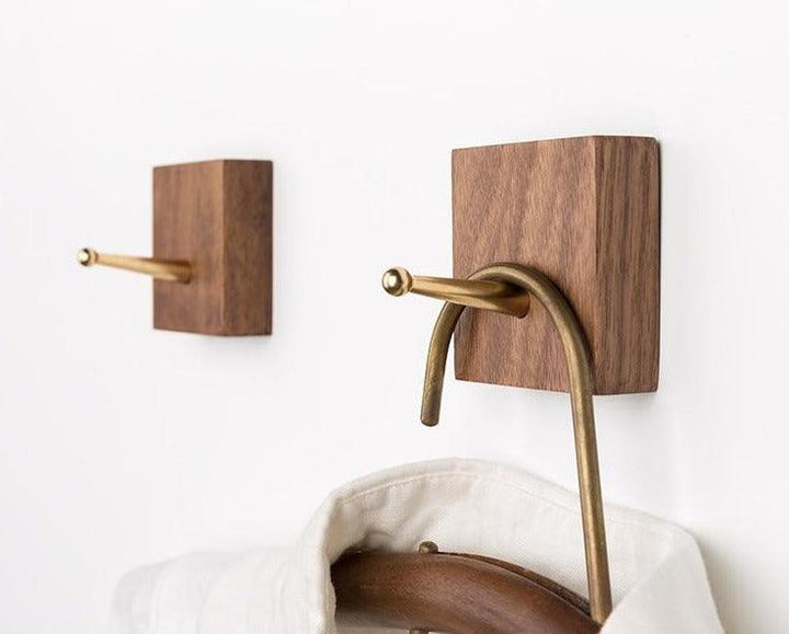  Brass Wall Hanger Hook Walnut Sienna-Beech Wheat - Stem & Sill