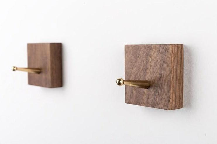  Brass Wall Hanger Hook Walnut Sienna-Beech Wheat - Stem & Sill