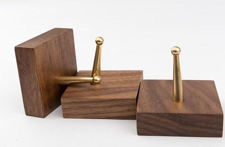  Brass Wall Hanger Hook Walnut Sienna-Beech Wheat - Stem & Sill