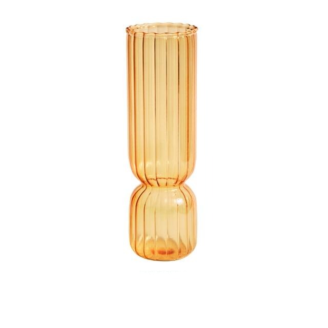 Orange Amber Glass Taper Candle Holders & Vases Collection Orange Vase - Stem & Sill