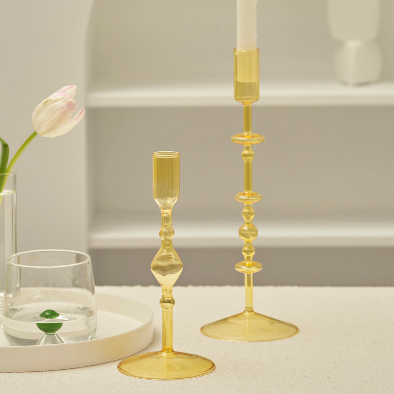 Tall Decorative Glass Taper Candle Holders - Stem & Sill