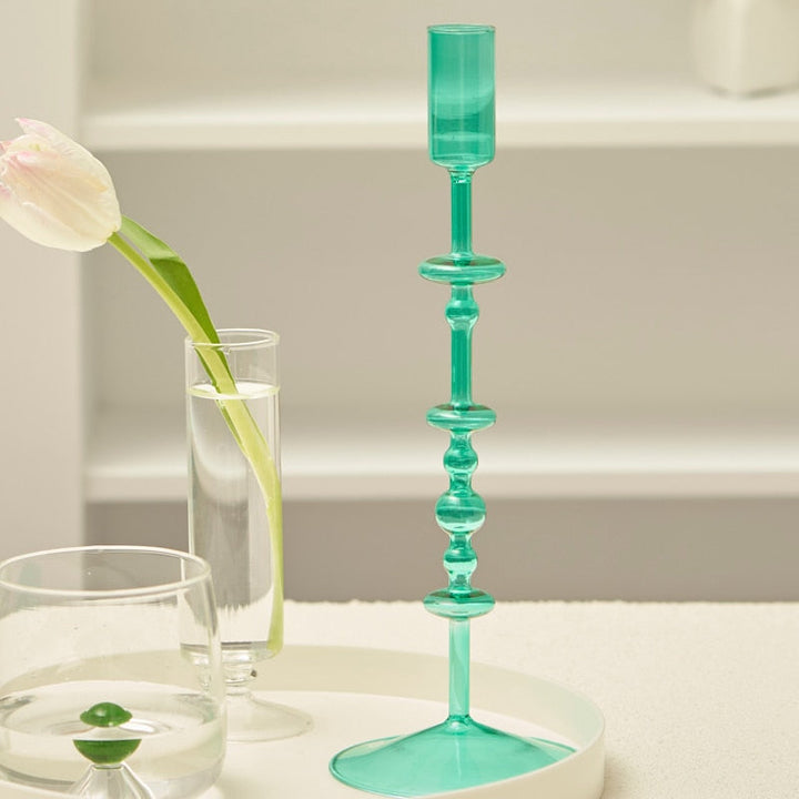 Tall Decorative Glass Taper Candle Holders - Stem & Sill