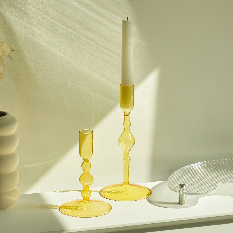 Tall Decorative Glass Taper Candle Holders - Stem & Sill