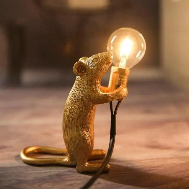 The Mouse Lamp Gold Standing - Stem & Sill