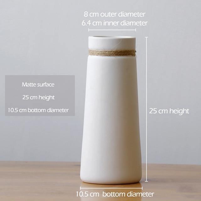 White Ceramic Matte Vase - Stem & Sill